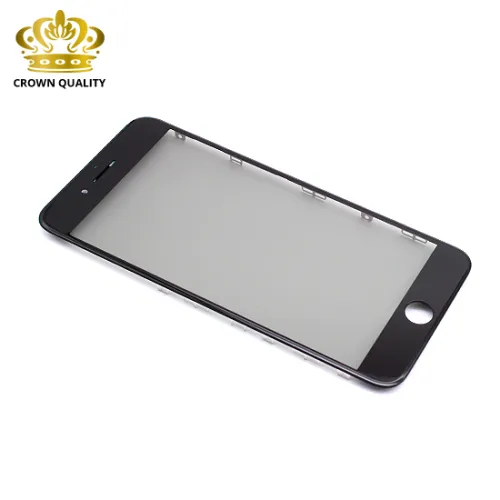 Staklo touchscreen-a za iPhone 7 Plus + frame + OCA stiker + polaroid Original (Crown Quality) black (MS).