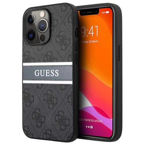 Futrola - maska Guess Stripe za iPhone 13 Pro 6.1 siva (GUHCP13L4GDGR).