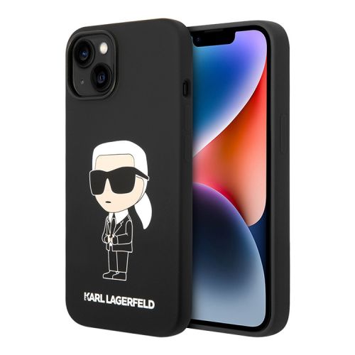 Futrola - maska Karl Lagerfeld Hc Silicone NFT Ikonik za iPhone 15 6.1 crna (KLHCP15SSNIKBCK).