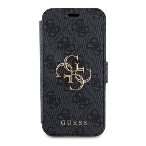 Futrola - maska Guess Bk Pu leather 4G Metal Logo za iPhone 15 Pro 6.1 siva (GUBKP15L4GMGGR).