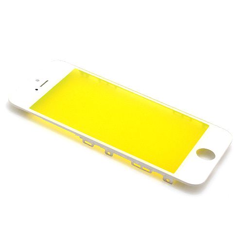 Staklo touchscreen-a za iPhone 5S sa frejmom white (MS).