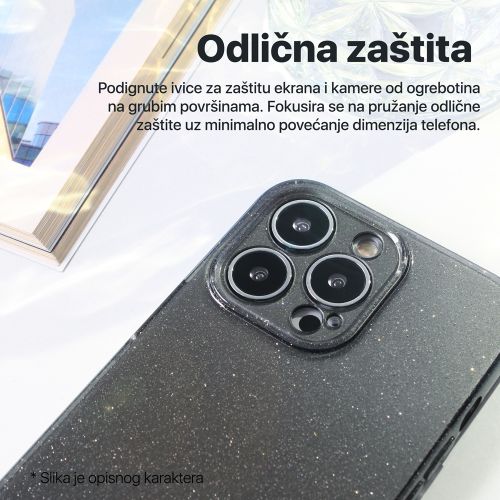 Futrola - maska Sparkle Dust za iPhone 15 Pro 6.1 crna.