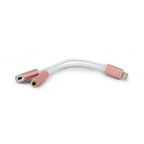 iPhone lightning adapter za slusalice i punjenje roze.