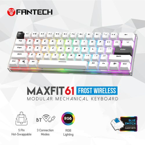 Tastatura Mehanicka Gaming Fantech MK857 RGB Maxfit61 FROST Wireless Space Edition (Blue switch).