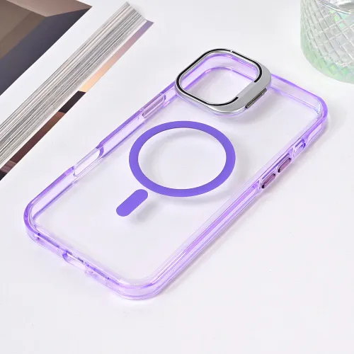 Futrola - maska Magsafe Transparent za iPhone 16 Plus 6.7 ljubicasta.