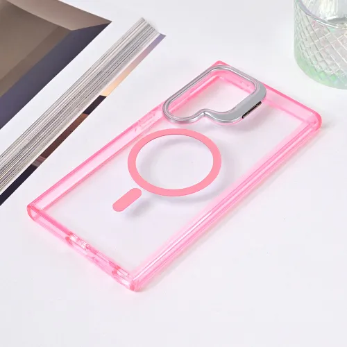 Futrola - maska Magsafe Transparent za Samsung S928B Galaxy S24 Ultra pink.