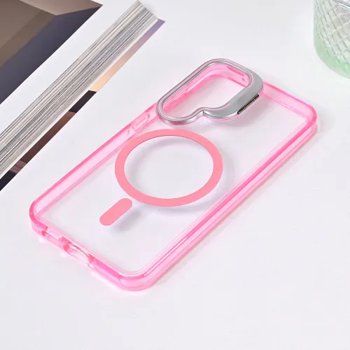 Futrola - maska Magsafe Transparent za Samsung S921B Galaxy S24 pink.