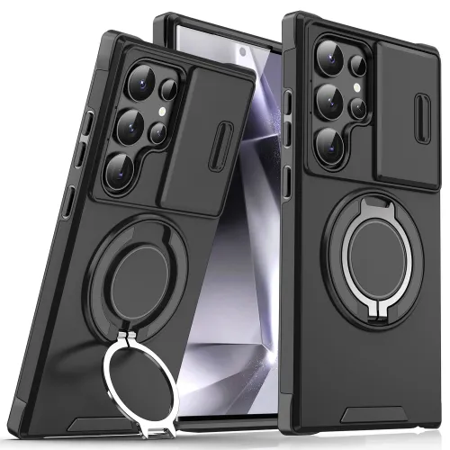 Futrola - maska CamShield Ring stand za Samsung S928B Galaxy S24 Ultra crna.