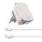 Kucni punjac LDNIO A1204Q Quick Charge 3.0 USB 5V 2.4A sa type C kablom beli.