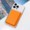 Futrola - maska Leather Magsafe Pocket za iPhone 14 narandzasta.