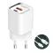 Kucni punjac LDNIO A2317C, 3.6A, QC3.0 18W, PD 30W sa Type C kablom beli.