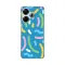 Silikonska futrola - maska print za Xiaomi Redmi 13 Happy Lines blue.