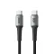 USB data kabl Superior SU-K102 pleteni Fast 60W 3A Type-C na Type-C 1m crni (MS).
