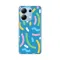 Silikonska futrola - maska print za Xiaomi Redmi Note 13 4G (EU) Happy Lines blue.