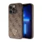 Futrola - maska Guess Hc PU Leather 4G Triangle Strass za iPhone 15 Pro 6.1 braon (GUHCP15LP4TDPW).