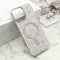 Futrola - maska GLAM GLOW MagSafe za iPhone 16 Pro Max (6.9) srebrna (MS).
