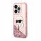 Futrola - maska Karl Lagerfeld Liquid Glitter NFT Karl's Head Hard za iPhone 14 Pro Max pink Full Original (KLHCP14XLNKHC) (MS).