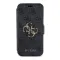 Futrola - maska Guess Bk Pu leather 4G Metal Logo za iPhone 15 Pro 6.1 siva (GUBKP15L4GMGGR).