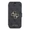 Futrola - maska Guess Bk Pu leather 4G Metal Logo za iPhone 15 6.1 siva (GUBKP15S4GMGGR).