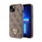 Futrola - maska Guess Hc PU Leather 4G Triangle Strass za iPhone 15 6.1 braon (GUHCP15SP4TDPW).